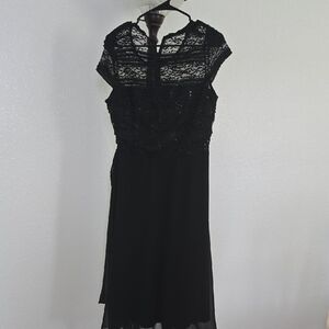 R&K Black Lace Midi Dress